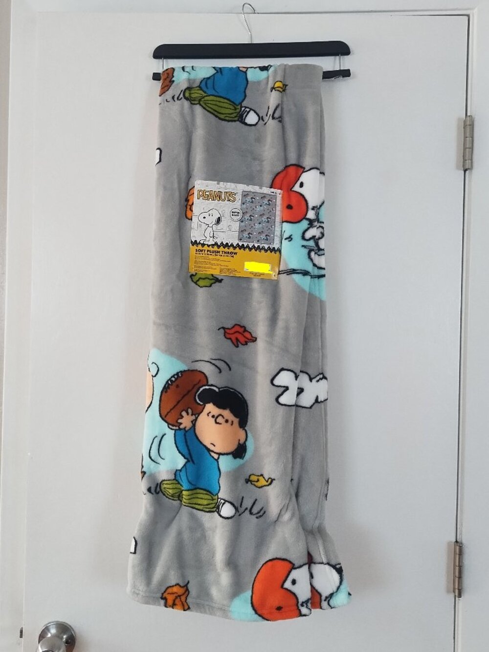 Peanuts fall football blanket